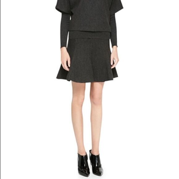 Ralph Lauren Grey Maye Herringbone Flounce Skirt - Picture 1 of 16